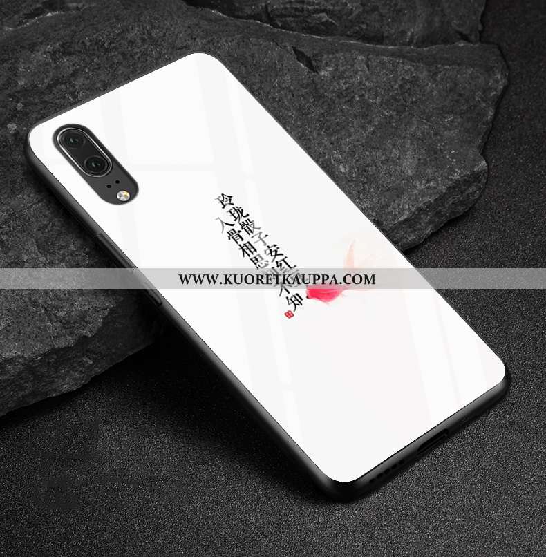 Kuori Huawei P20, Kuoret Huawei P20, Kotelo Huawei P20 Aito Nahka Suojaus Punainen