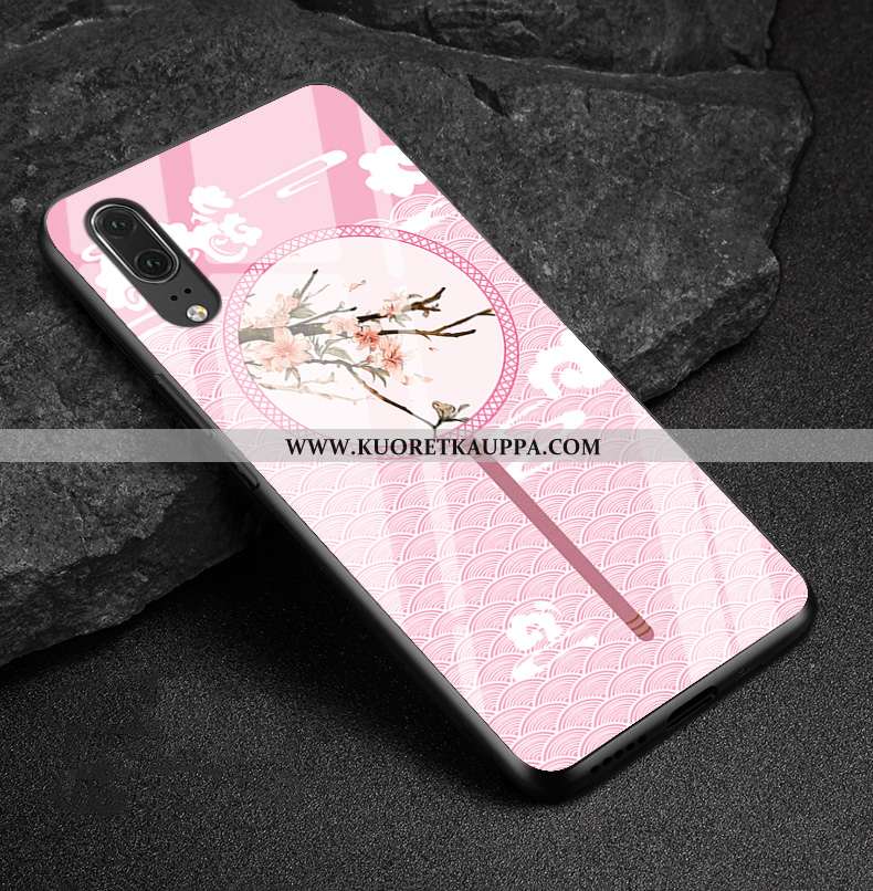 Kuori Huawei P20, Kuoret Huawei P20, Kotelo Huawei P20 Lasi Aito Nahka Puhelimen Rakastunut Jauhe Pi
