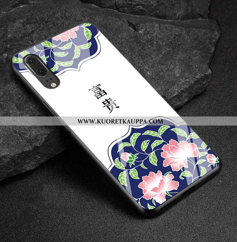 Kuori Huawei P20, Kuoret Huawei P20, Kotelo Huawei P20 Lasi Aito Nahka Puhelimen Rakastunut Jauhe Pi