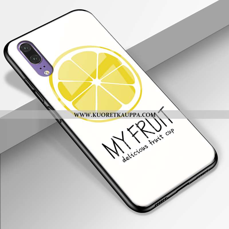 Kuori Huawei P20, Kuoret Huawei P20, Kotelo Huawei P20 Lasi Ihana Aito Nahka All Inclusive Vihreä