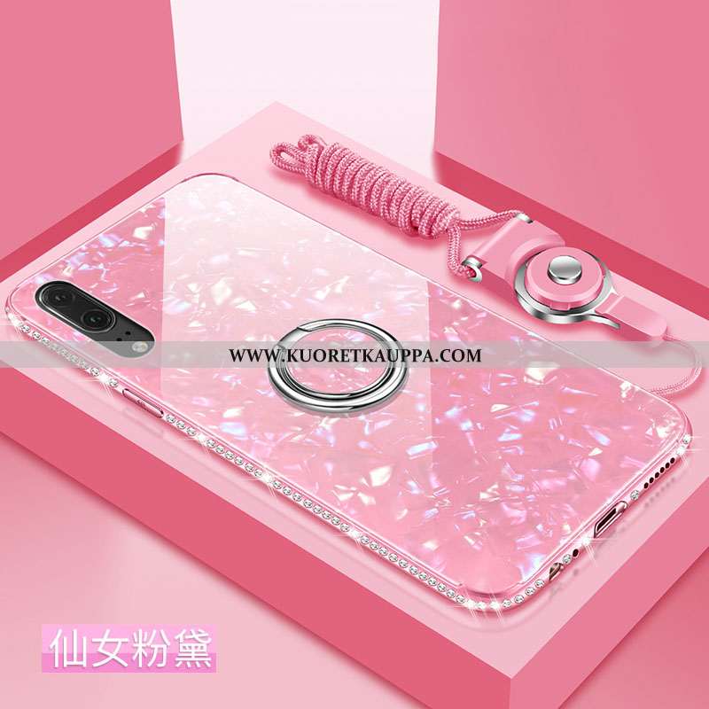 Kuori Huawei P20, Kuoret Huawei P20, Kotelo Huawei P20 Lasi Suuntaus All Inclusive Pinkki