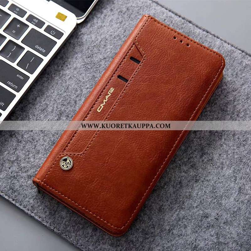 Kuori Huawei P20, Kuoret Huawei P20, Kotelo Huawei P20 Nahkakuori Suojaus Murtumaton Punainen Kortti