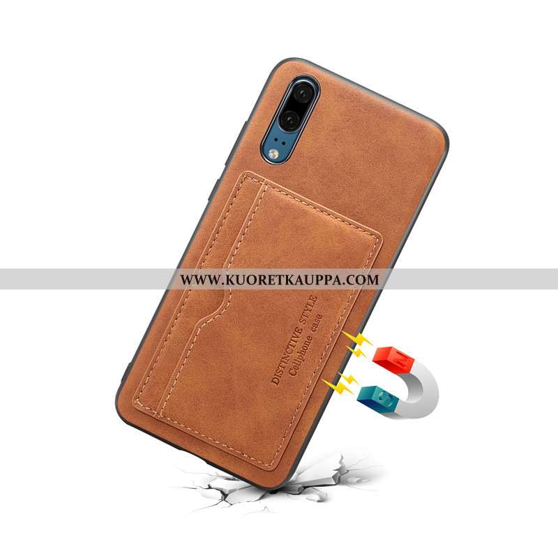 Kuori Huawei P20, Kuoret Huawei P20, Kotelo Huawei P20 Nahkakuori Suojaus Puhelimen Punainen