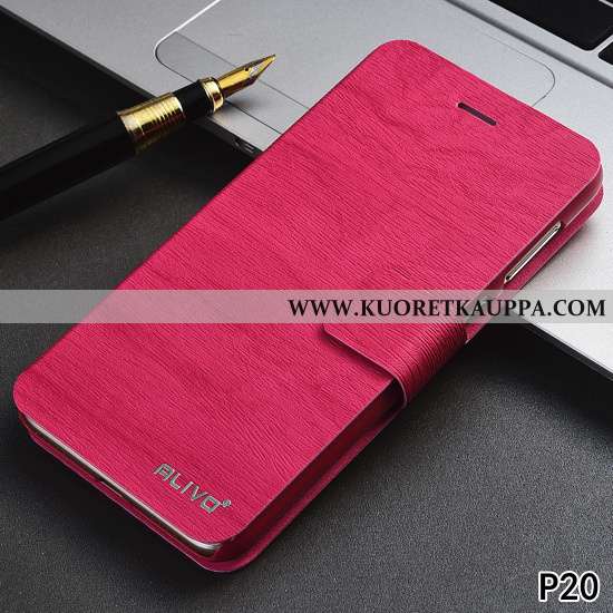 Kuori Huawei P20, Kuoret Huawei P20, Kotelo Huawei P20 Nahkakuori Suuntaus Jauhe All Inclusive Pinkk