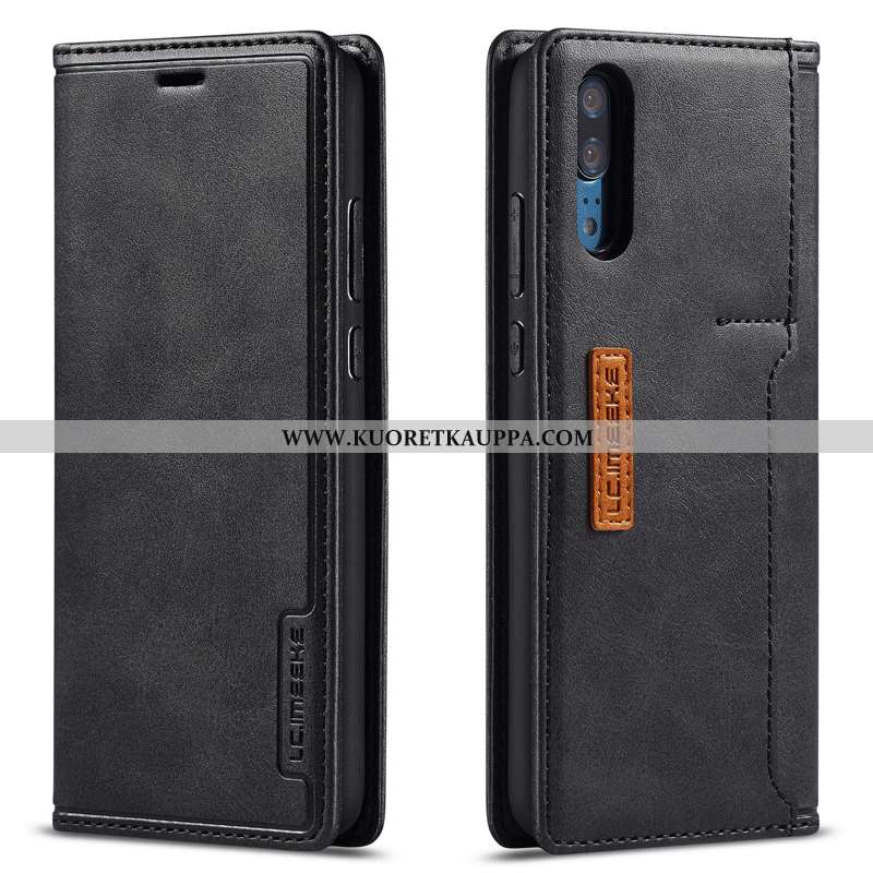 Kuori Huawei P20, Kuoret Huawei P20, Kotelo Huawei P20 Nahkakuori Tila Kaksipuolinen Viininpunainen