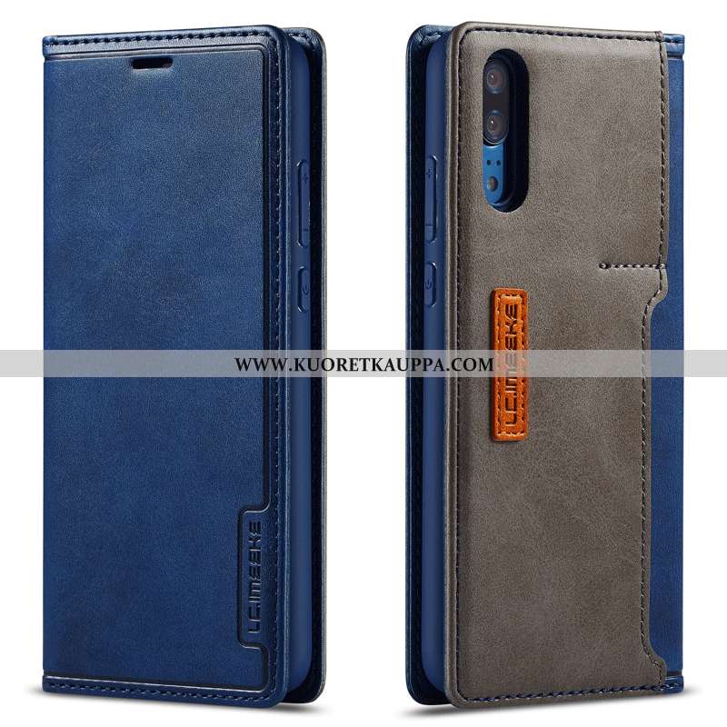 Kuori Huawei P20, Kuoret Huawei P20, Kotelo Huawei P20 Nahkakuori Tila Kaksipuolinen Viininpunainen