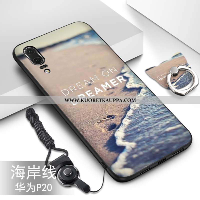 Kuori Huawei P20, Kuoret Huawei P20, Kotelo Huawei P20 Pehmeä Neste Silikoni Suuntaus Vihreä