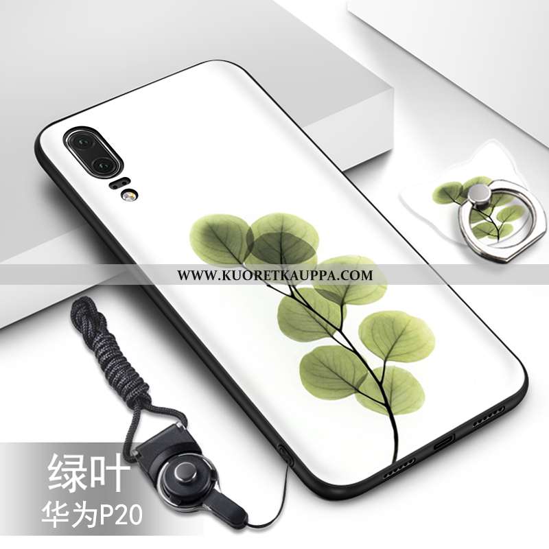 Kuori Huawei P20, Kuoret Huawei P20, Kotelo Huawei P20 Pehmeä Neste Silikoni Suuntaus Vihreä