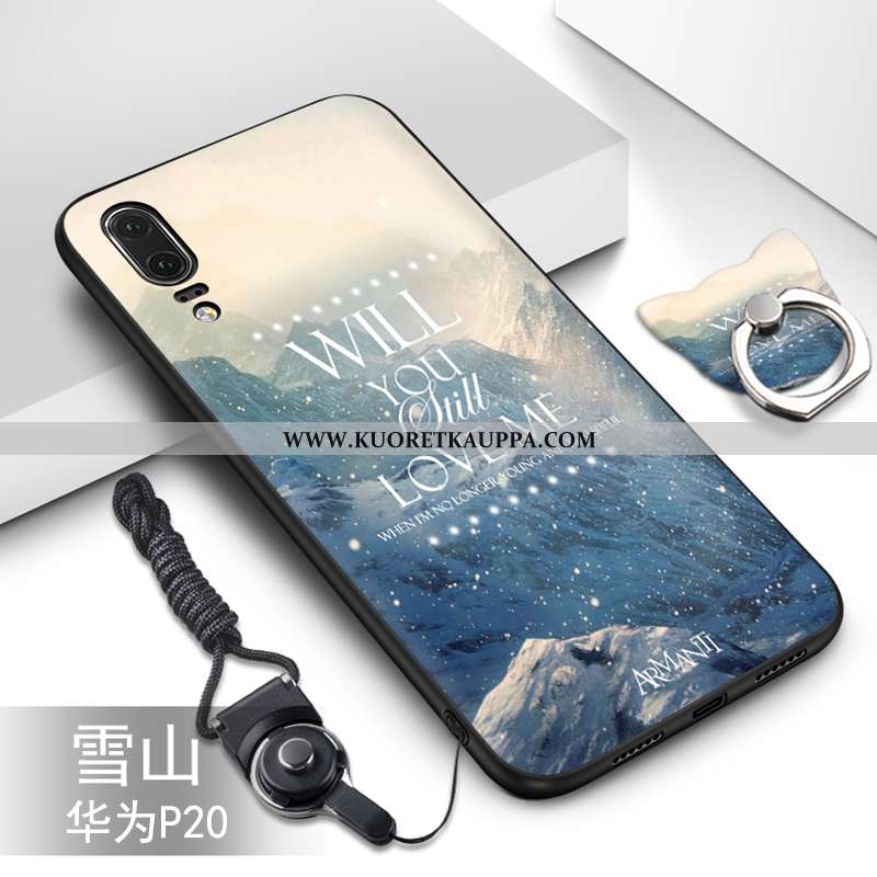 Kuori Huawei P20, Kuoret Huawei P20, Kotelo Huawei P20 Pehmeä Neste Silikoni Suuntaus Vihreä