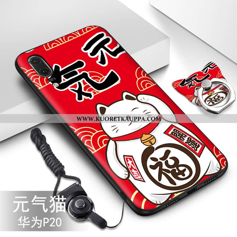 Kuori Huawei P20, Kuoret Huawei P20, Kotelo Huawei P20 Pehmeä Neste Silikoni Suuntaus Vihreä