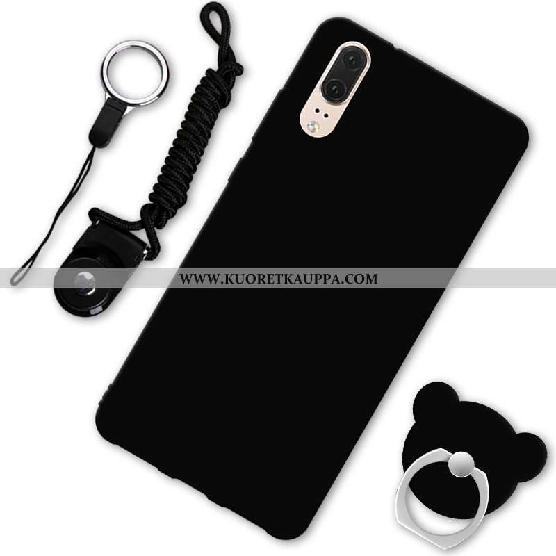 Kuori Huawei P20, Kuoret Huawei P20, Kotelo Huawei P20 Persoonallisuus Suuntaus Musta Suojaus Pehmeä