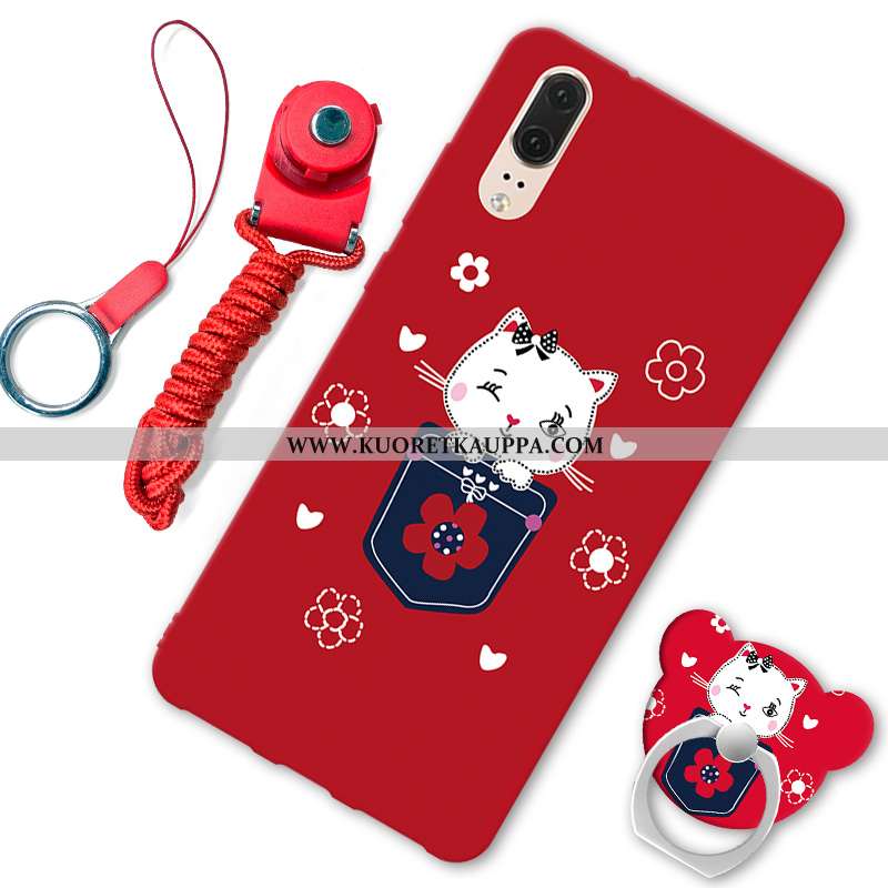 Kuori Huawei P20, Kuoret Huawei P20, Kotelo Huawei P20 Persoonallisuus Suuntaus Musta Suojaus Pehmeä