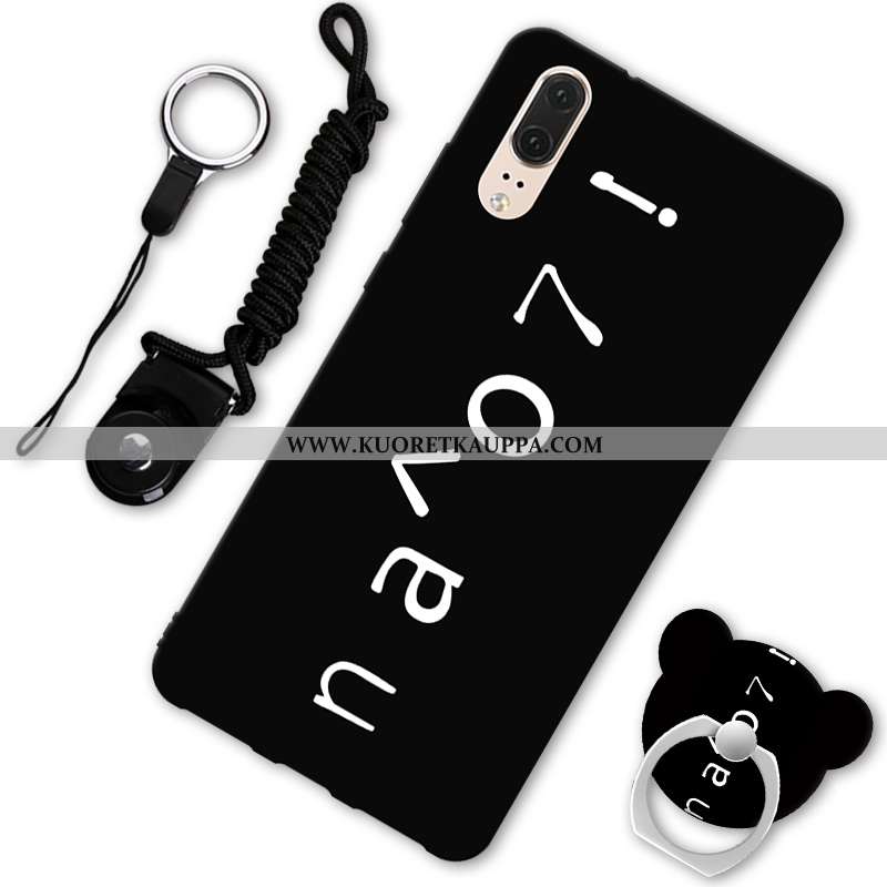 Kuori Huawei P20, Kuoret Huawei P20, Kotelo Huawei P20 Persoonallisuus Suuntaus Musta Suojaus Pehmeä