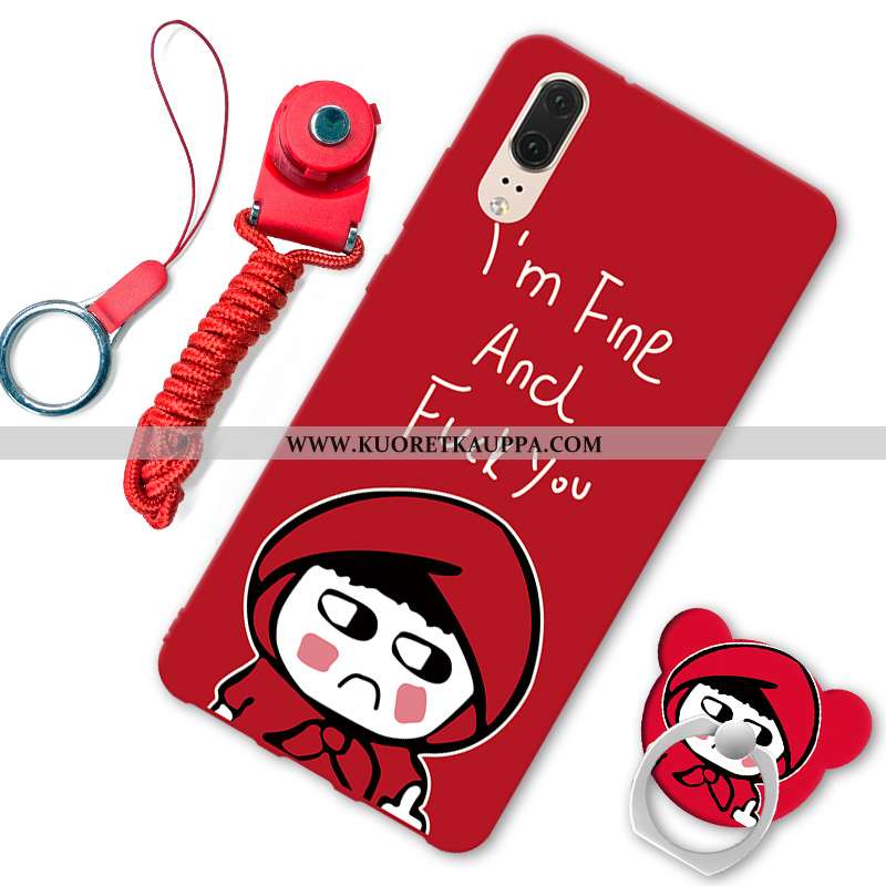 Kuori Huawei P20, Kuoret Huawei P20, Kotelo Huawei P20 Persoonallisuus Suuntaus Musta Suojaus Pehmeä