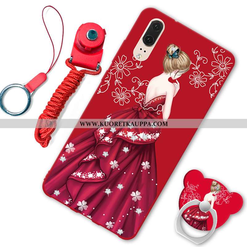 Kuori Huawei P20, Kuoret Huawei P20, Kotelo Huawei P20 Persoonallisuus Suuntaus Musta Suojaus Pehmeä