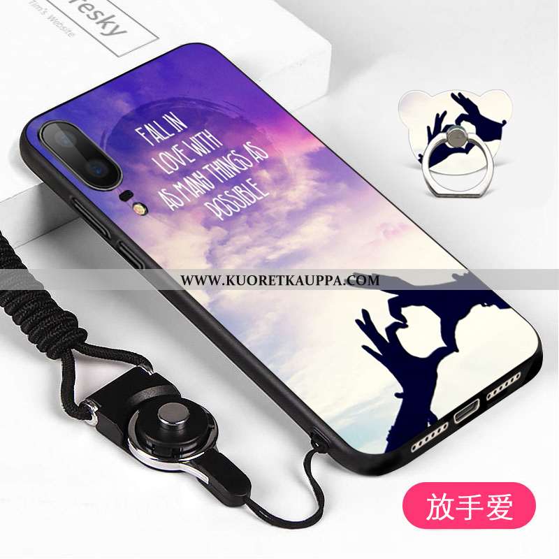 Kuori Huawei P20, Kuoret Huawei P20, Kotelo Huawei P20 Pesty Suede Puhelimen Musta Mustat