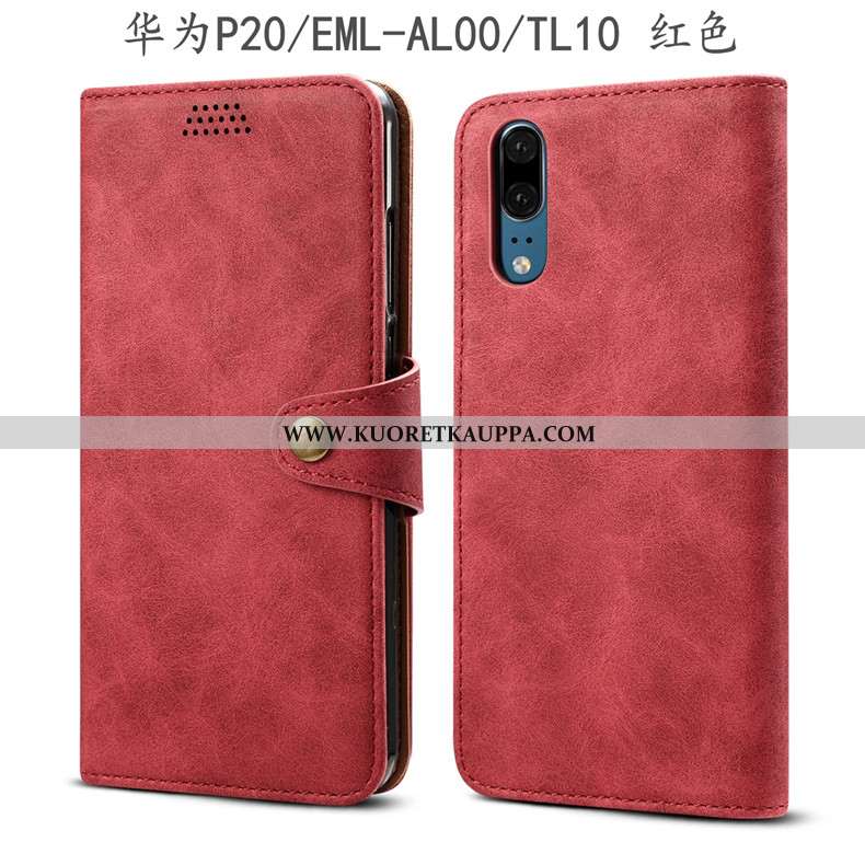 Kuori Huawei P20, Kuoret Huawei P20, Kotelo Huawei P20 Suojaus Nahkakuori All Inclusive Armeijan Vih
