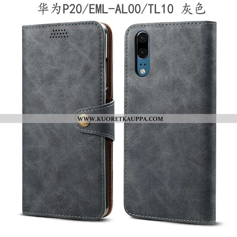 Kuori Huawei P20, Kuoret Huawei P20, Kotelo Huawei P20 Suojaus Nahkakuori All Inclusive Armeijan Vih
