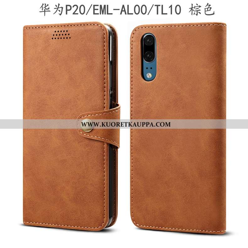 Kuori Huawei P20, Kuoret Huawei P20, Kotelo Huawei P20 Suojaus Nahkakuori All Inclusive Armeijan Vih