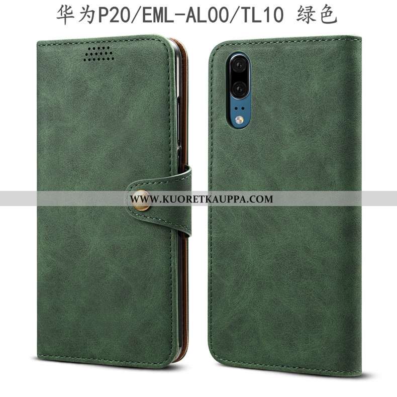 Kuori Huawei P20, Kuoret Huawei P20, Kotelo Huawei P20 Suojaus Nahkakuori All Inclusive Armeijan Vih