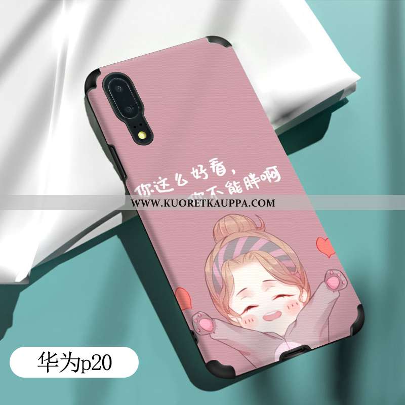 Kuori Huawei P20, Kuoret Huawei P20, Kotelo Huawei P20 Suuntaus Pehmeä Neste Puhelimen Valo Vihreä