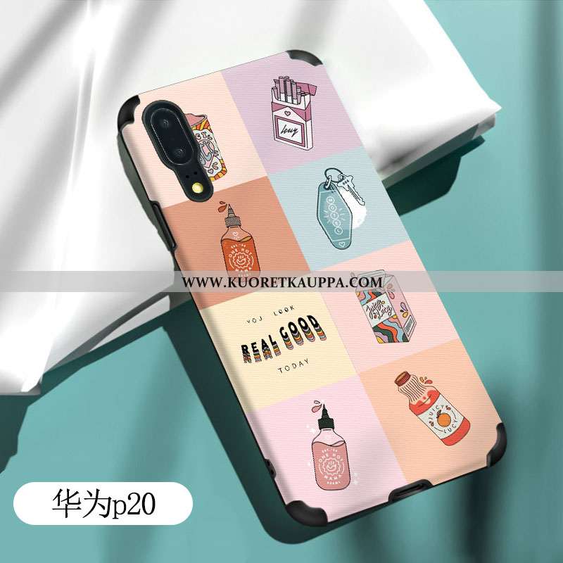 Kuori Huawei P20, Kuoret Huawei P20, Kotelo Huawei P20 Suuntaus Pehmeä Neste Puhelimen Valo Vihreä