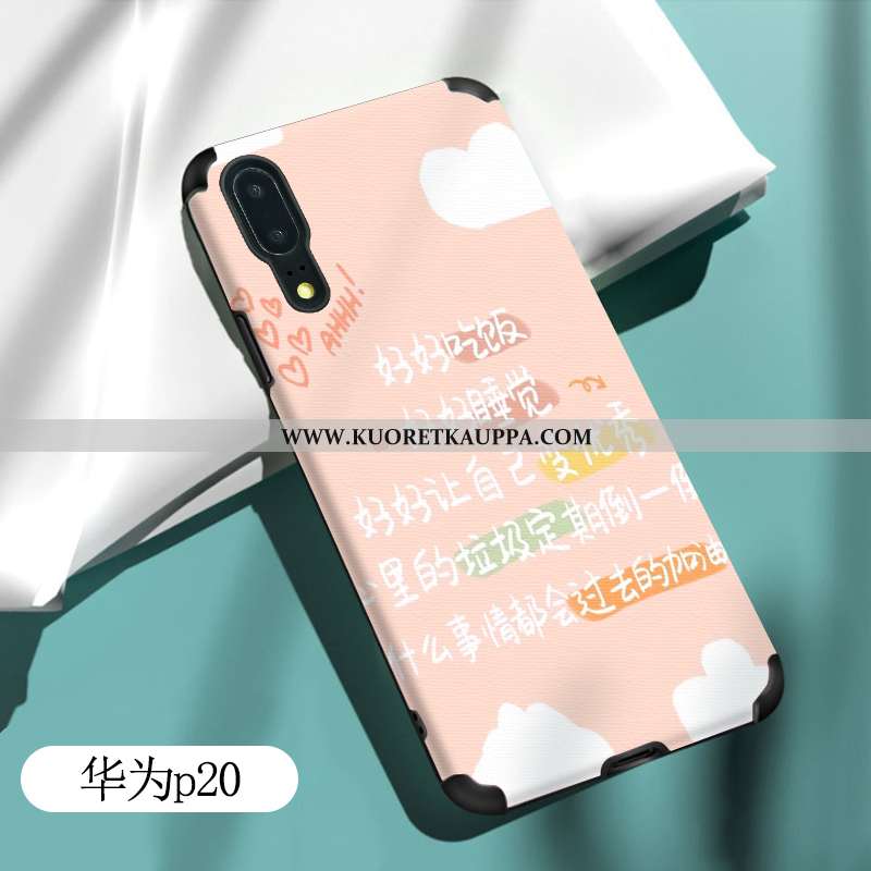 Kuori Huawei P20, Kuoret Huawei P20, Kotelo Huawei P20 Suuntaus Pehmeä Neste Puhelimen Valo Vihreä