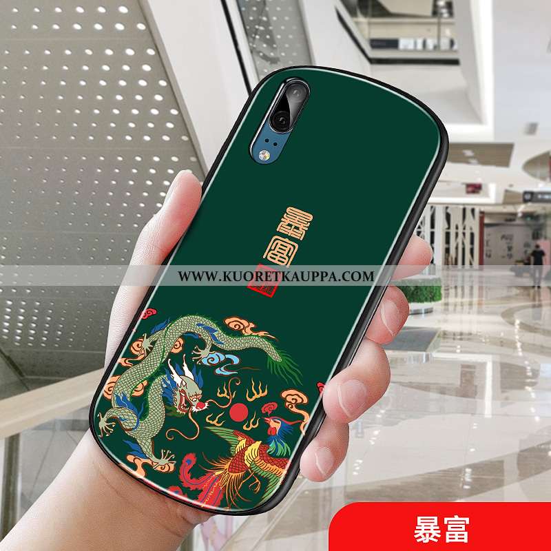 Kuori Huawei P20, Kuoret Huawei P20, Kotelo Huawei P20 Suuntaus Suojaus Lasi Puhelimen Tummansiniset