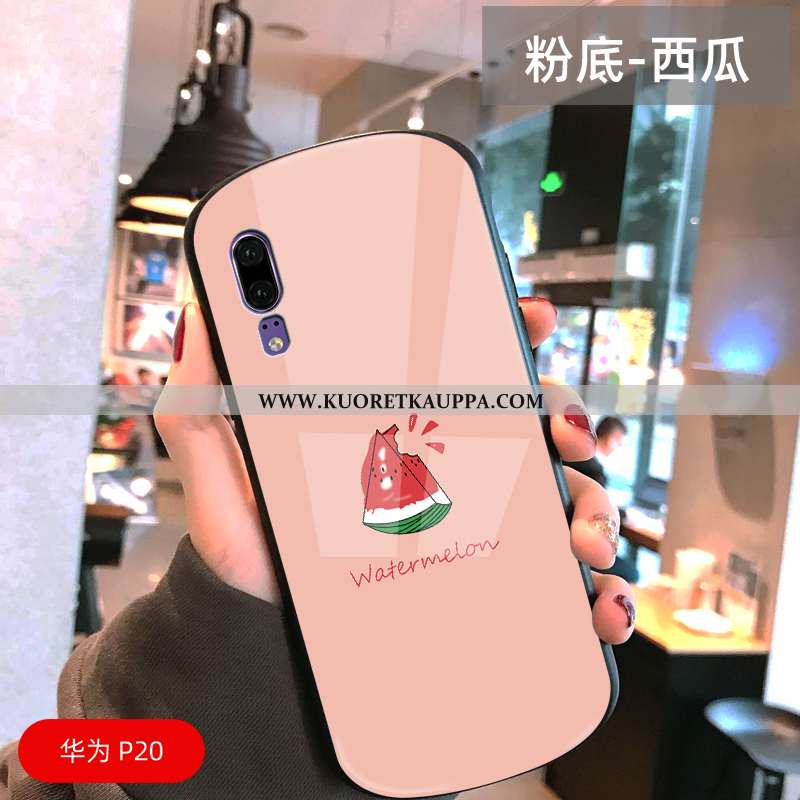 Kuori Huawei P20, Kuoret Huawei P20, Kotelo Huawei P20 Suuntaus Suojaus Lasi Tuuli Keltaiset
