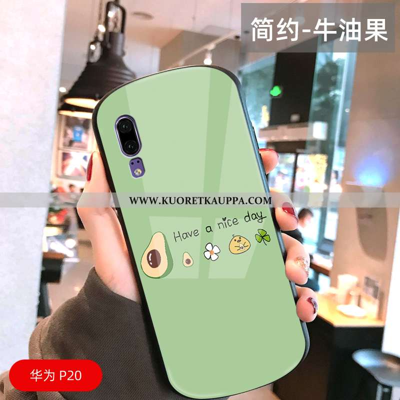 Kuori Huawei P20, Kuoret Huawei P20, Kotelo Huawei P20 Suuntaus Suojaus Lasi Tuuli Keltaiset