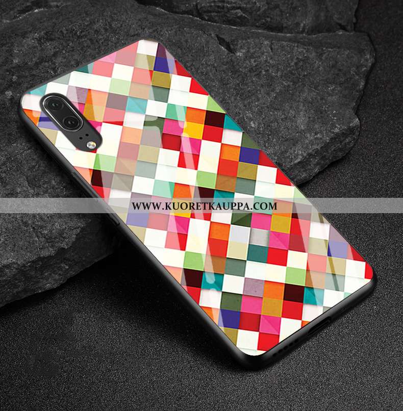 Kuori Huawei P20, Kuoret Huawei P20, Kotelo Huawei P20 Tila Aito Nahka Puhelimen Timantti Lasi Väri
