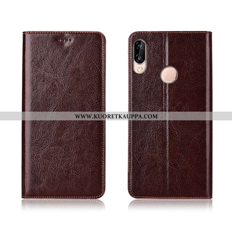 Kuori Huawei P20 Lite, Kuoret Huawei P20 Lite, Kotelo Huawei P20 Lite Nahkakuori Aito Nahka Suojaus 