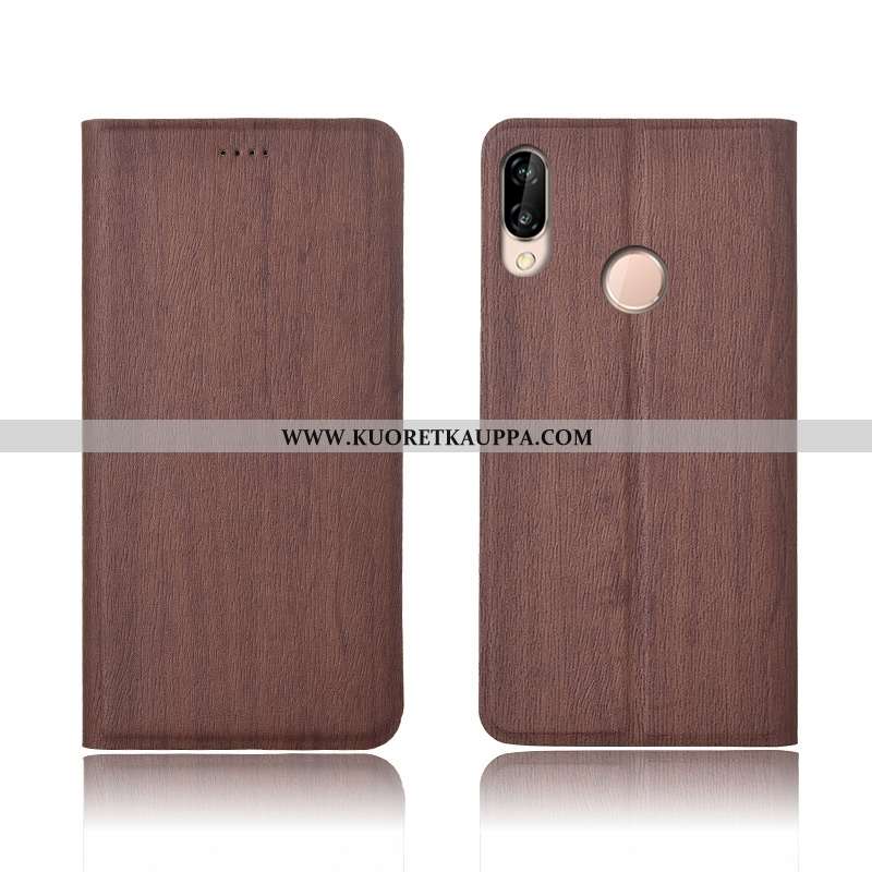 Kuori Huawei P20 Lite, Kuoret Huawei P20 Lite, Kotelo Huawei P20 Lite Silikoni Suojaus Uusi Puu Sini