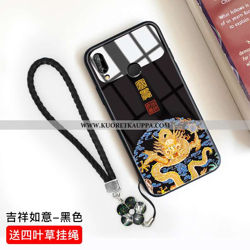 Kuori Huawei P20 Lite, Kuoret Huawei P20 Lite, Kotelo Huawei P20 Lite Suojaus Lasi Sarjakuva Punaine