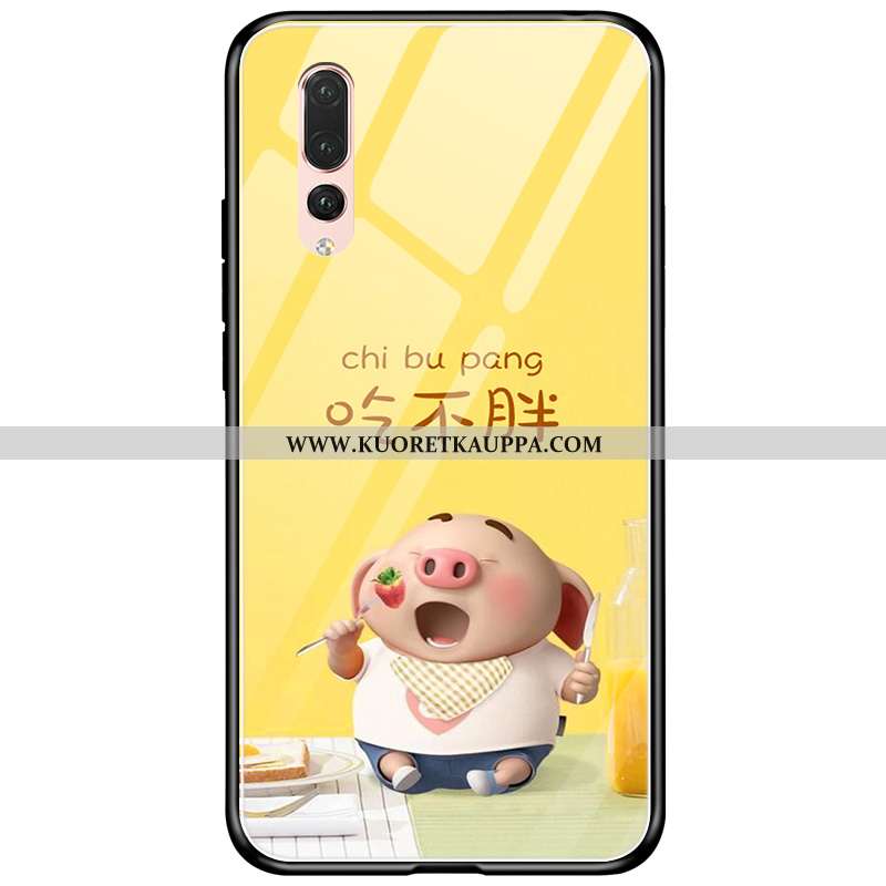 Kuori Huawei P20 Pro, Kuoret Huawei P20 Pro, Kotelo Huawei P20 Pro Sarjakuva Lasi Kova Murtumaton Ke