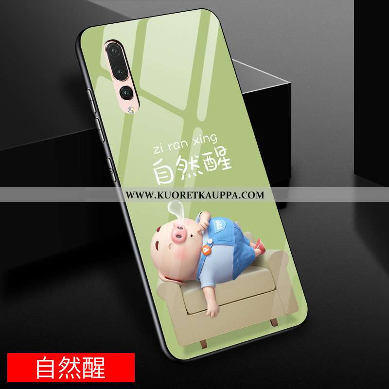 Kuori Huawei P20 Pro, Kuoret Huawei P20 Pro, Kotelo Huawei P20 Pro Sarjakuva Lasi Kova Murtumaton Ke