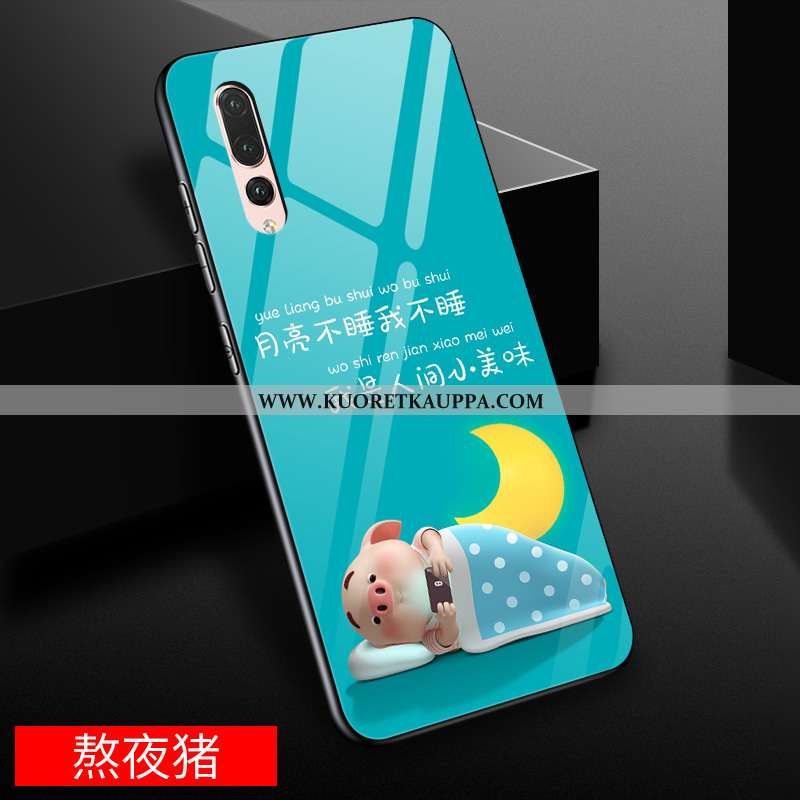 Kuori Huawei P20 Pro, Kuoret Huawei P20 Pro, Kotelo Huawei P20 Pro Sarjakuva Lasi Kova Murtumaton Ke