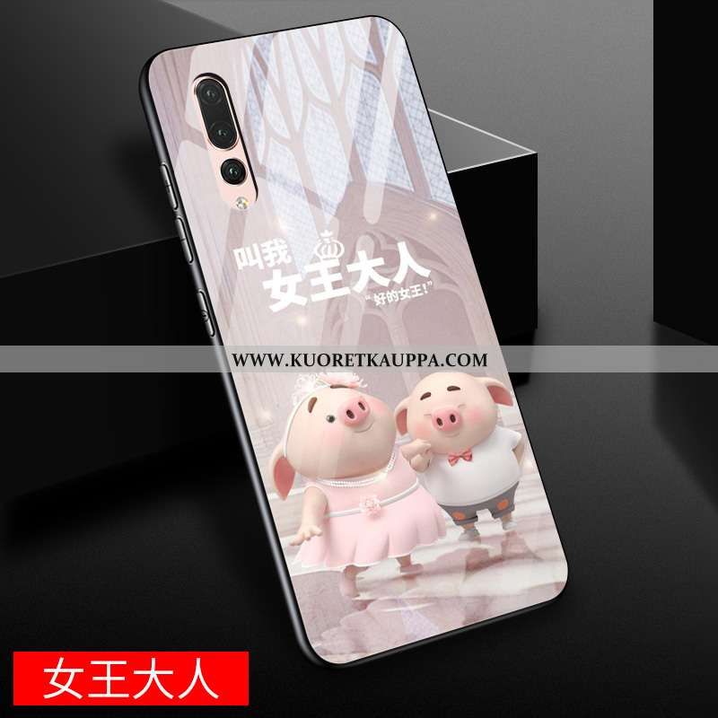 Kuori Huawei P20 Pro, Kuoret Huawei P20 Pro, Kotelo Huawei P20 Pro Sarjakuva Lasi Kova Murtumaton Ke