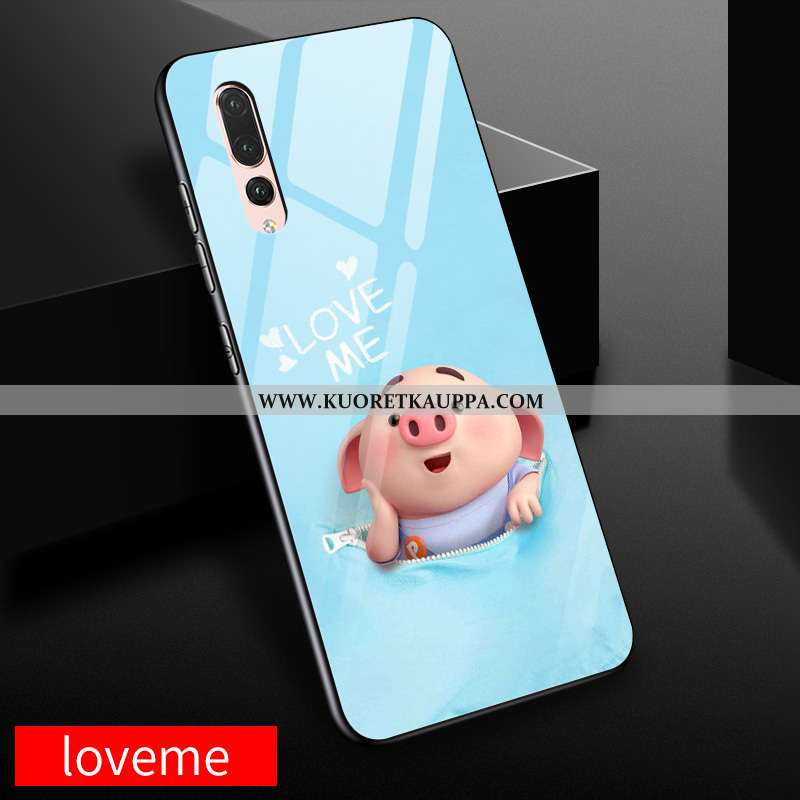 Kuori Huawei P20 Pro, Kuoret Huawei P20 Pro, Kotelo Huawei P20 Pro Sarjakuva Lasi Kova Murtumaton Ke