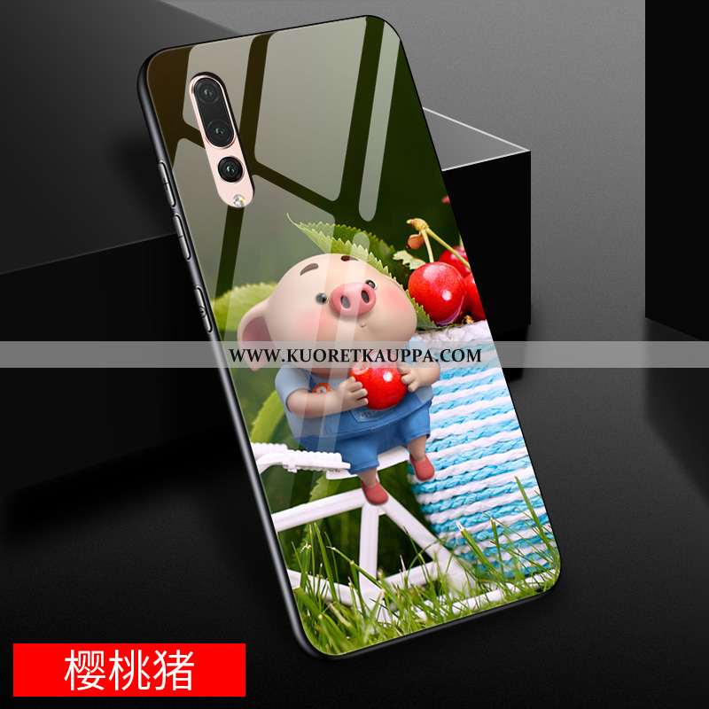 Kuori Huawei P20 Pro, Kuoret Huawei P20 Pro, Kotelo Huawei P20 Pro Sarjakuva Lasi Kova Murtumaton Ke