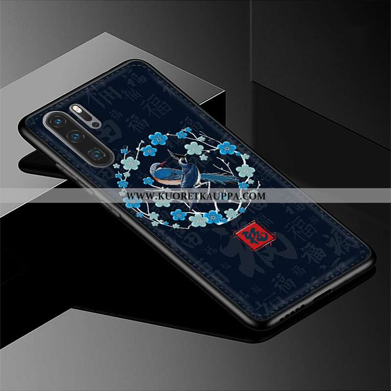 Kuori Huawei P20 Pro, Kuoret Huawei P20 Pro, Kotelo Huawei P20 Pro Silikoni Suojaus Aito Nahka Sinin