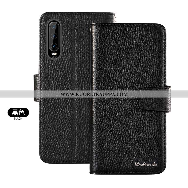Kuori Huawei P30, Kuoret Huawei P30, Kotelo Huawei P30 Aito Nahka Salkku Nuoret Ruskea