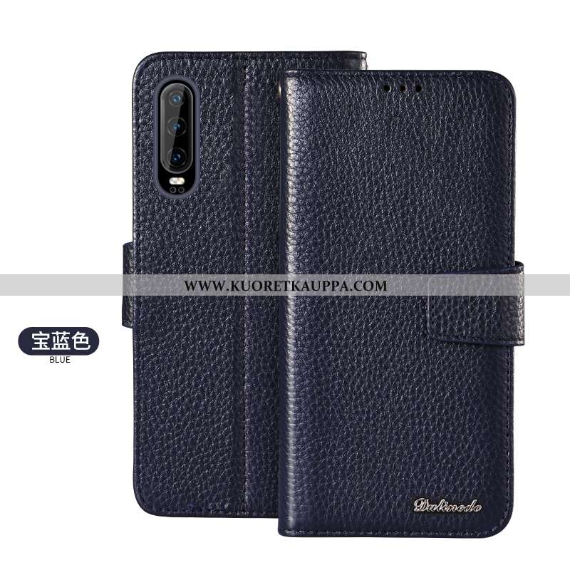 Kuori Huawei P30, Kuoret Huawei P30, Kotelo Huawei P30 Aito Nahka Salkku Nuoret Ruskea