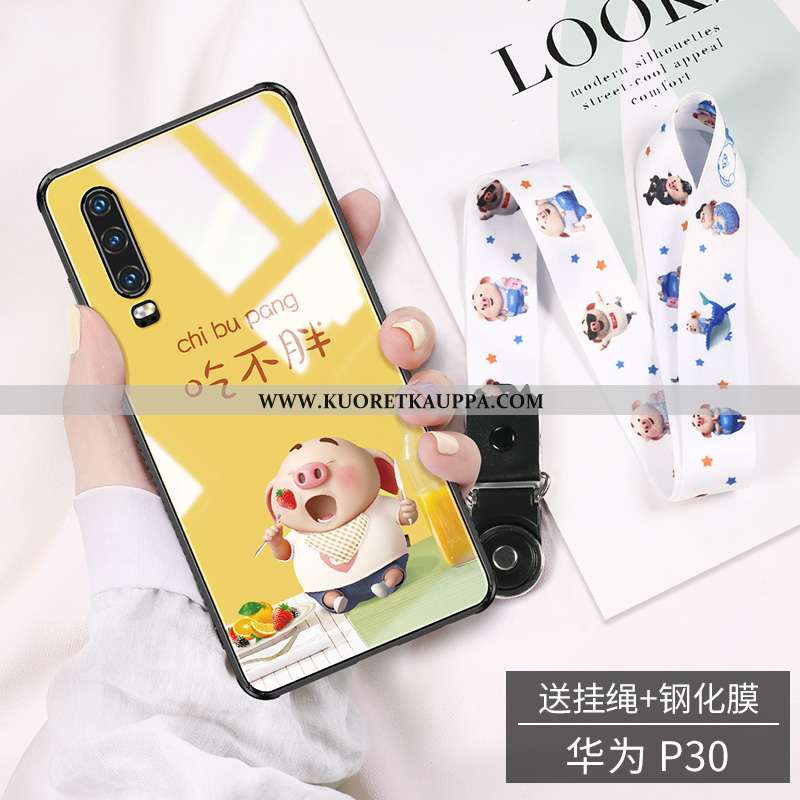 Kuori Huawei P30, Kuoret Huawei P30, Kotelo Huawei P30 Ihana Suuntaus Sarjakuva Valo Ultra Pinkki