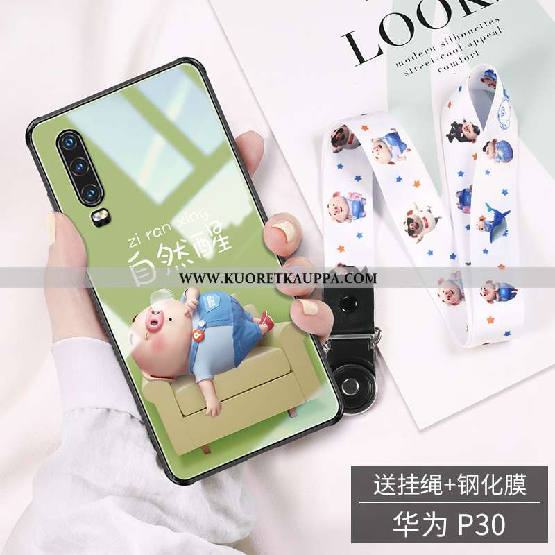 Kuori Huawei P30, Kuoret Huawei P30, Kotelo Huawei P30 Ihana Suuntaus Sarjakuva Valo Ultra Pinkki