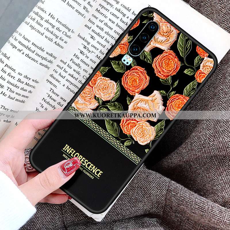 Kuori Huawei P30, Kuoret Huawei P30, Kotelo Huawei P30 Kohokuviointi Pehmeä Neste Pesty Suede Yksink