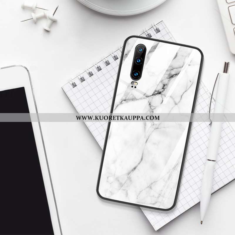Kuori Huawei P30, Kuoret Huawei P30, Kotelo Huawei P30 Luova Silikoni Valkoinen L