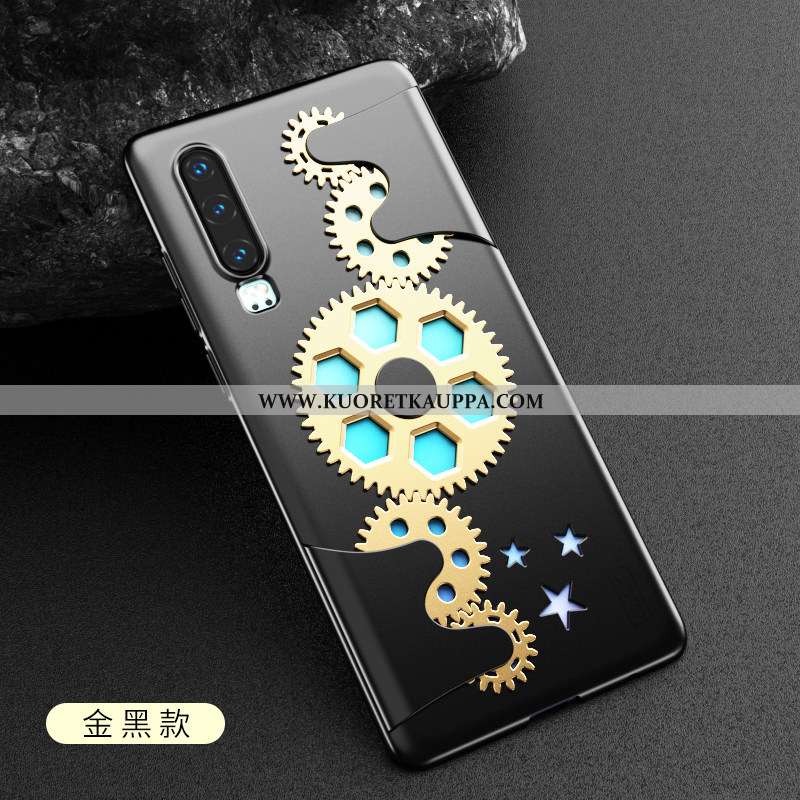 Kuori Huawei P30, Kuoret Huawei P30, Kotelo Huawei P30 Luova Ultra Persoonallisuus Valo Musta Mustat
