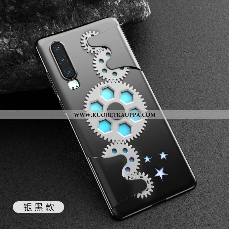 Kuori Huawei P30, Kuoret Huawei P30, Kotelo Huawei P30 Luova Ultra Persoonallisuus Valo Musta Mustat