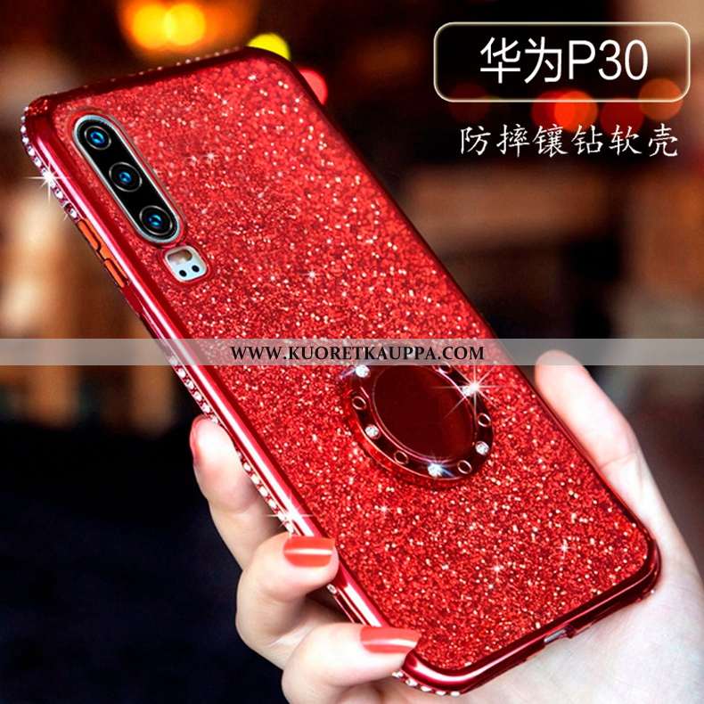 Kuori Huawei P30, Kuoret Huawei P30, Kotelo Huawei P30 Läpinäkyvä Rhinestone Inlay Ultra Valo Siliko